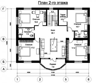 Проект ПД-006 План 2-го этажа